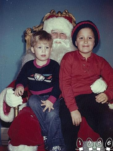 1986 ... The brothers happily sat on Santa's lap. Picture: Mart...