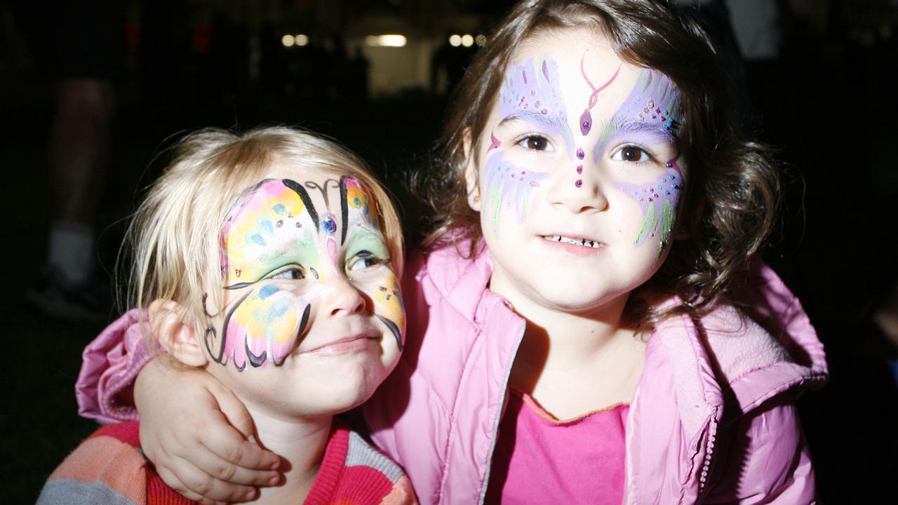 2011: Ivy Beard and Jorja Delaforce at the New Year's Eve celebrations at North Ipswich Reserve. Photo: Claudia Baxter