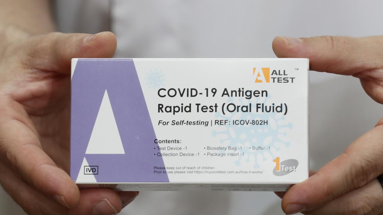 Rapid antigen test. Picture: Brendan Radke