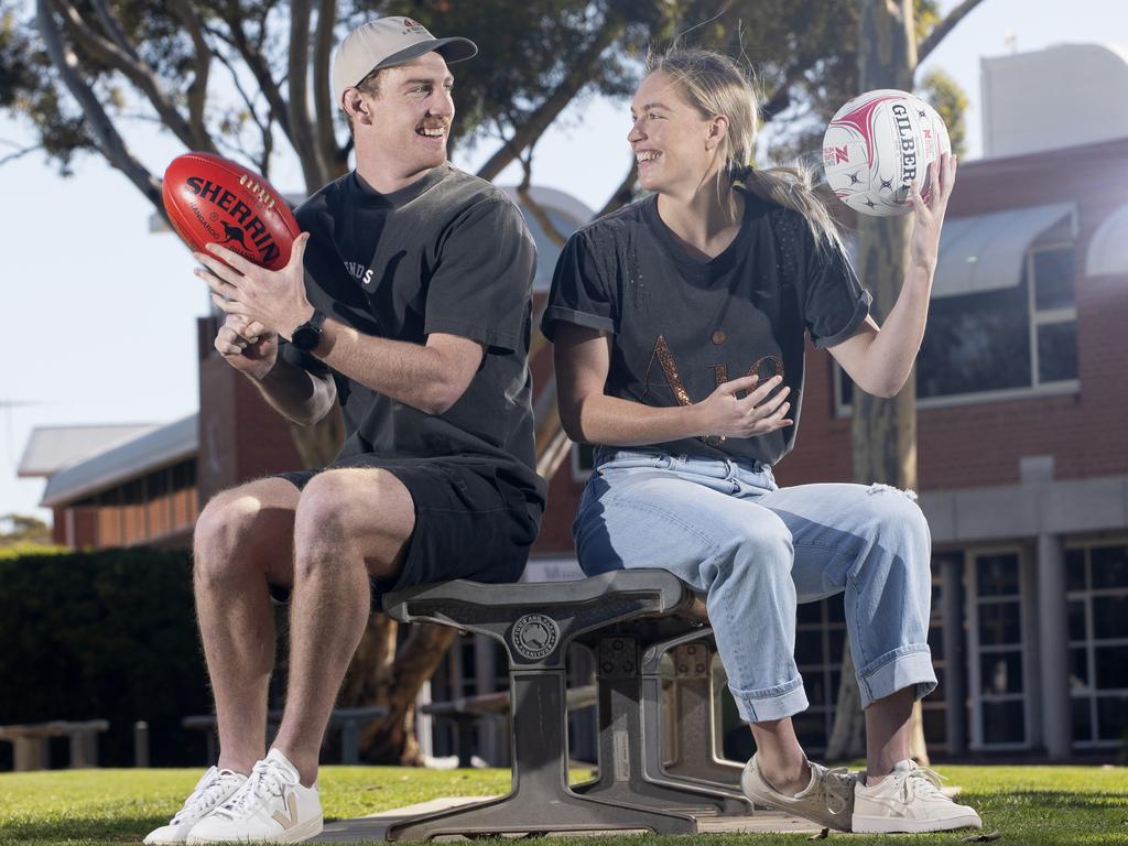 Super Netball captain v AFL premiership winner Hannah and Harry