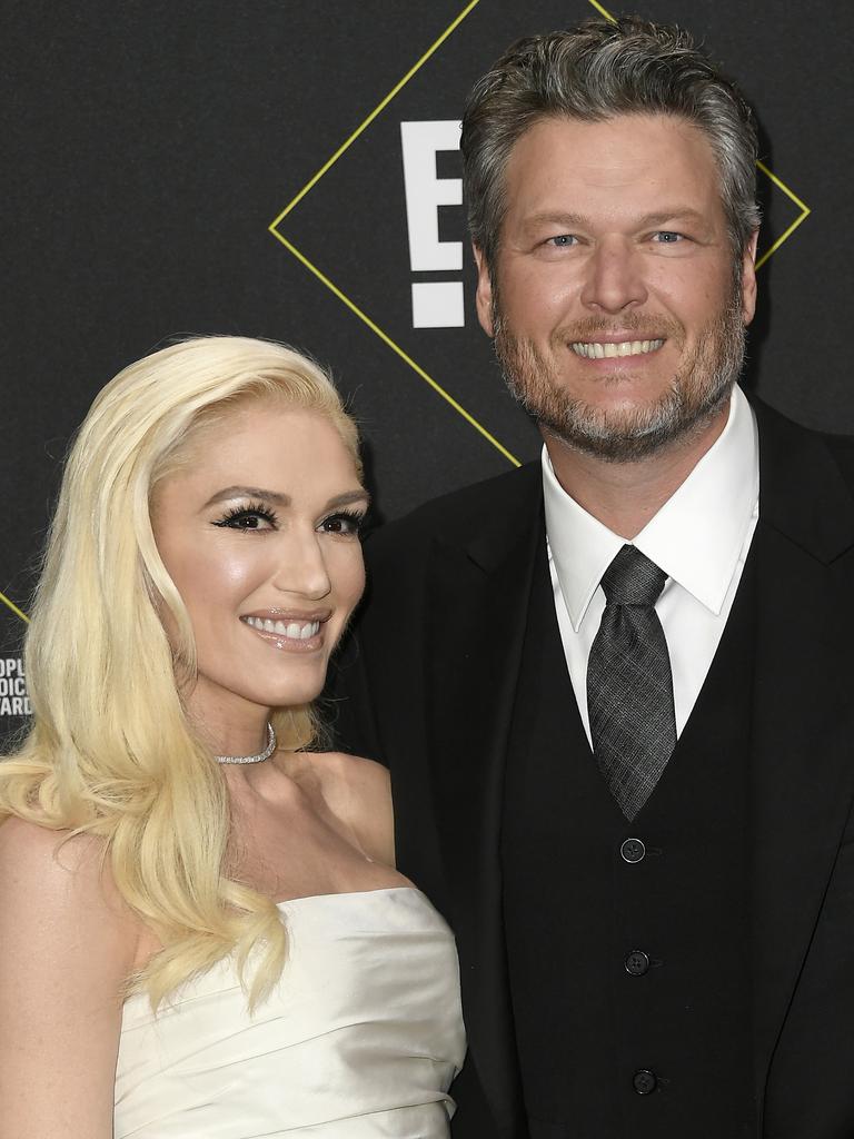 Gwen Stefani and boyfriend Blake Shelton. Picture: Getty