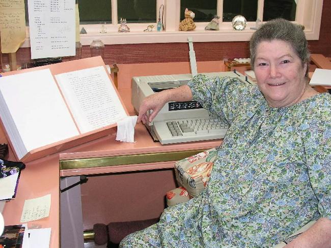 At home ... Colleen McCullough on Norfolk Island. Picture: AP
