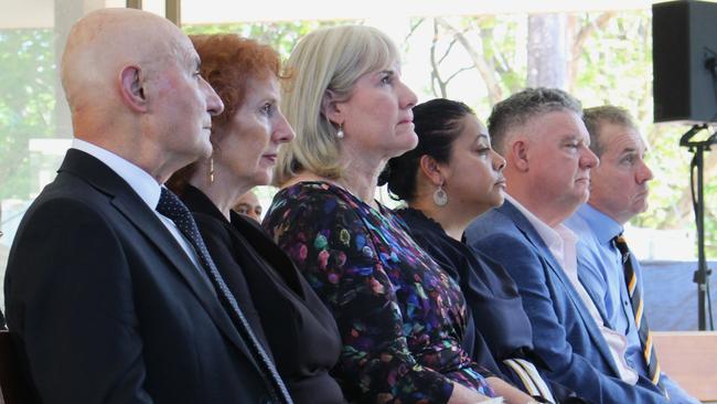 Chief Minister Eva Lawler with other dignitaries on Wednesday. Picture: Jason Walls