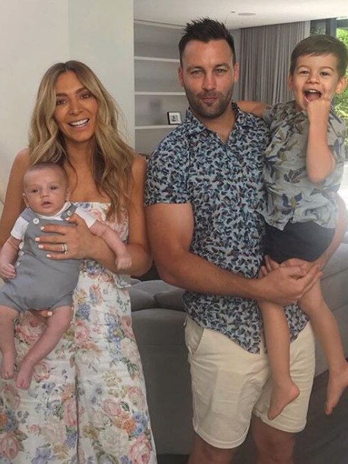 Nadia and Jimmy Bartel with sons Henley and Aston.