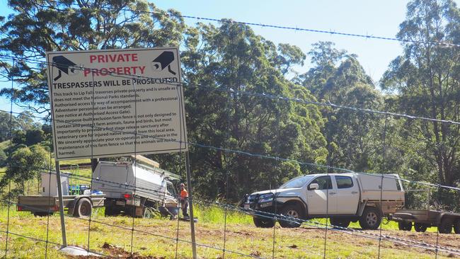 Fences cutting off access to Lip Falls.