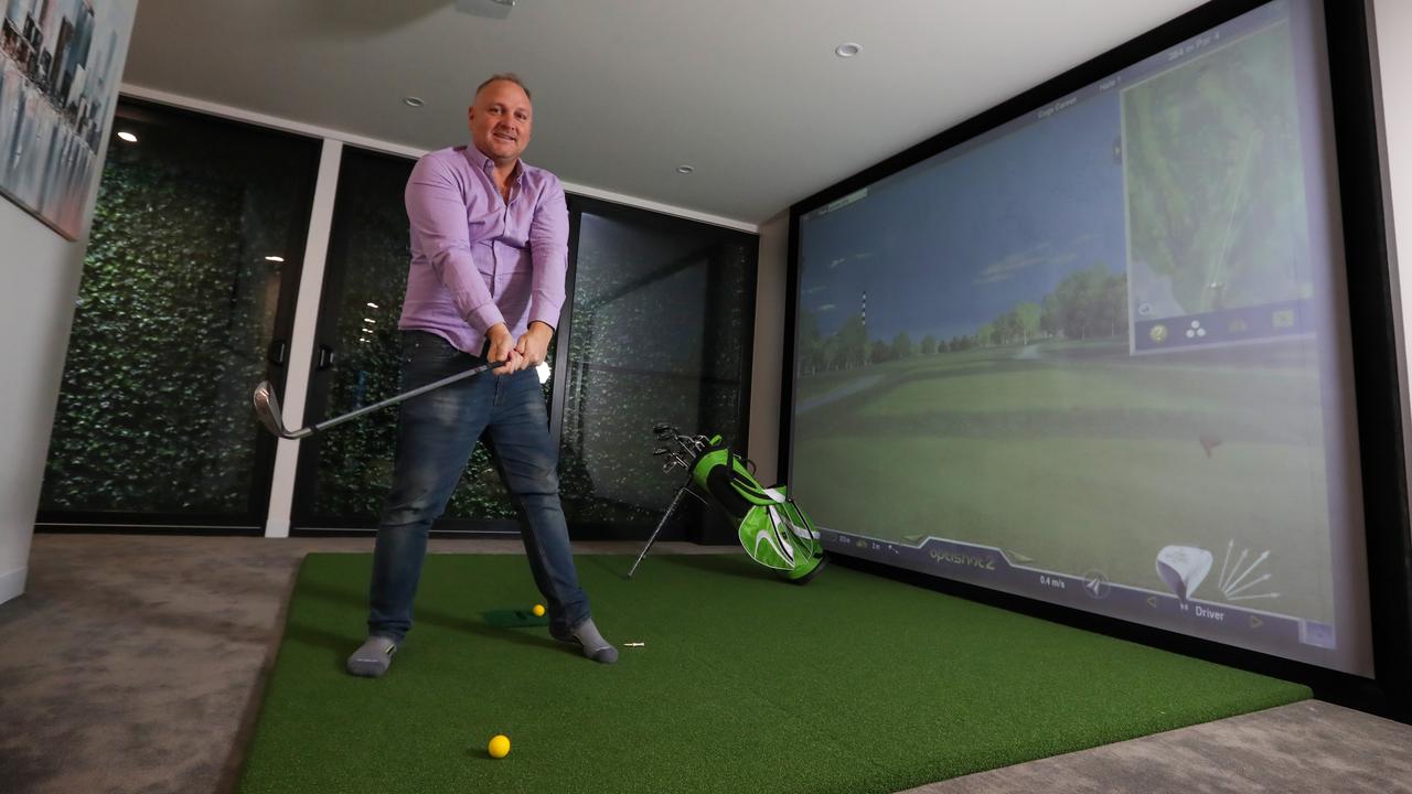Mark Spinosa is selling a fun-filled house 8 Power St, Bawlyn featuring a golf simulator. Picture: Alex Coppel