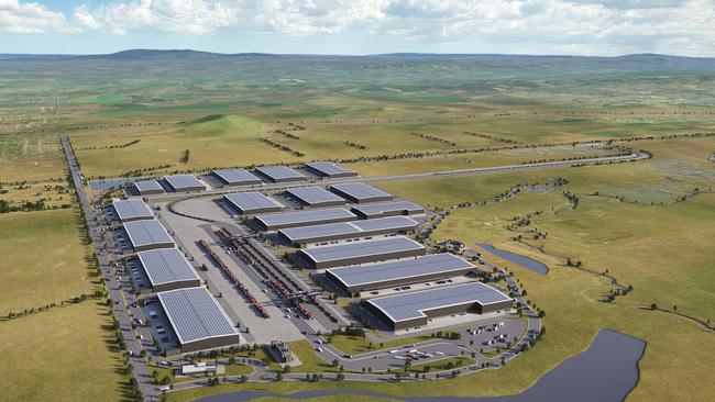 An artist’s impression of the Beveridge Intermodal Precinct. Picture: Supplied