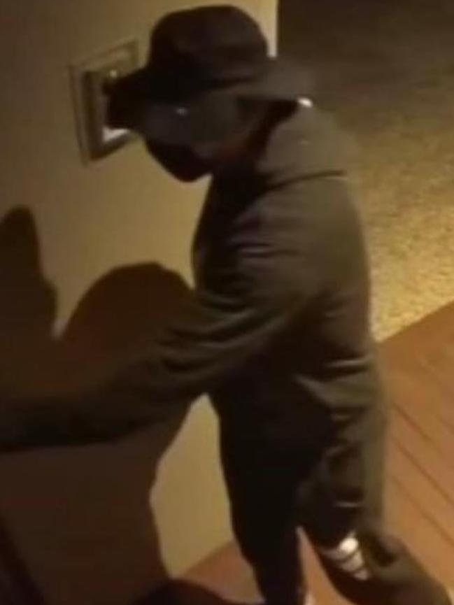 CCTV cameras capture the man at the front door of the Torquay home. Photo: Facebook.