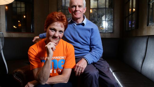 Pauline Hanson and Malcolm Roberts. Picture: Liam Kidston
