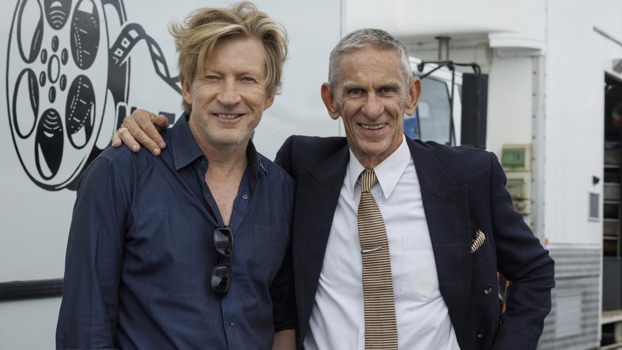 Nyst with actor and producer David Wenham on the set of Spit. Photo: Vince Valitutti.