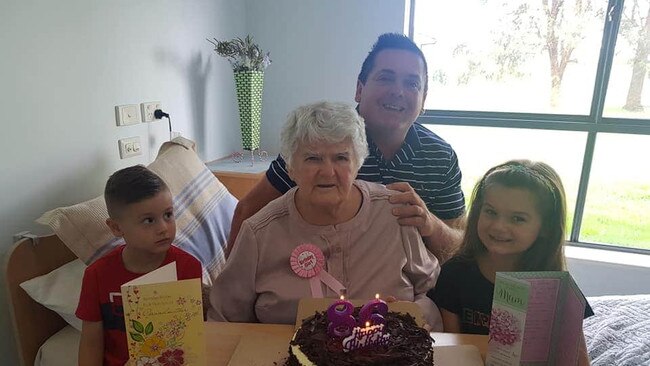 Marija Rukavina was a resident at St Basil's in Fawkner, pictured with grandkids, Luka (L) and Ivana (R) and her son, Ivan Rukavina