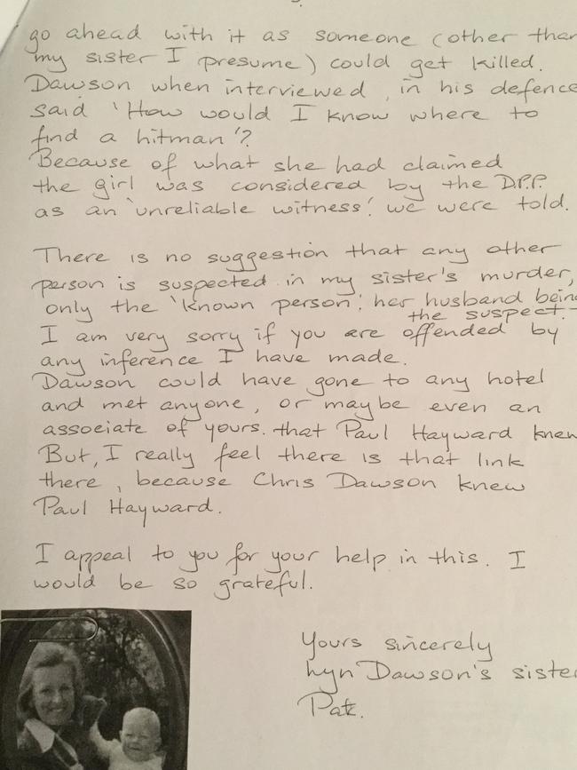The cover note by Pat Jenkins to the jail superintendent asking for her letter to be given to Arthur ‘Neddy’ Smith.