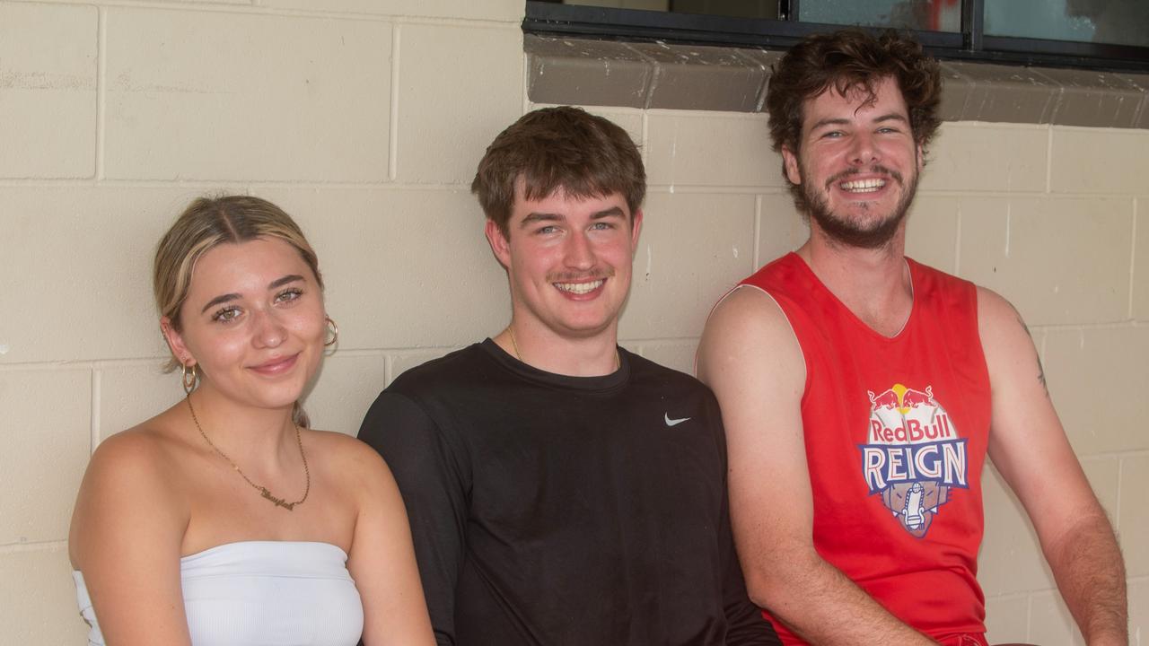 Shaylah Tighe-Holden, Dylan Watts and Aaron Davies at Mackay Gridiron vs Townsville Cyclones at West Tiger Park Walkerston. Saturday 20 January 2024 Picture:Michaela Harlow