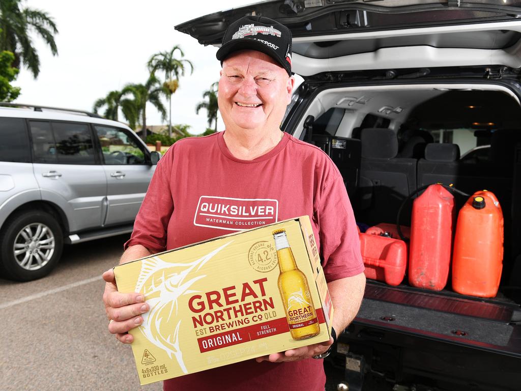 Paul Gower from Alice River prepares for the cyclone. Picture: Shae Beplate.