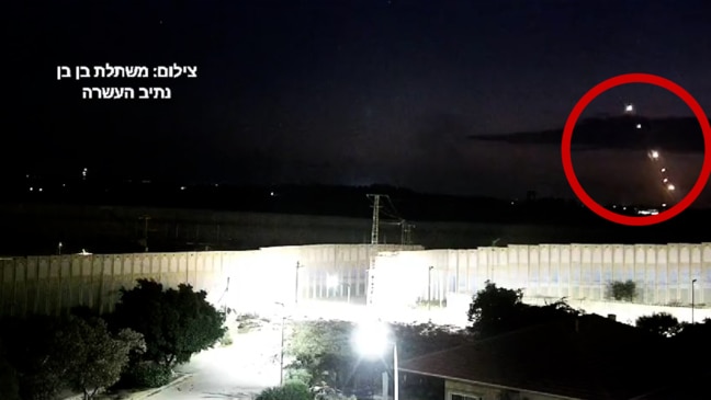 Vision circulating online shows a barrage of rockets from originating from Gaza