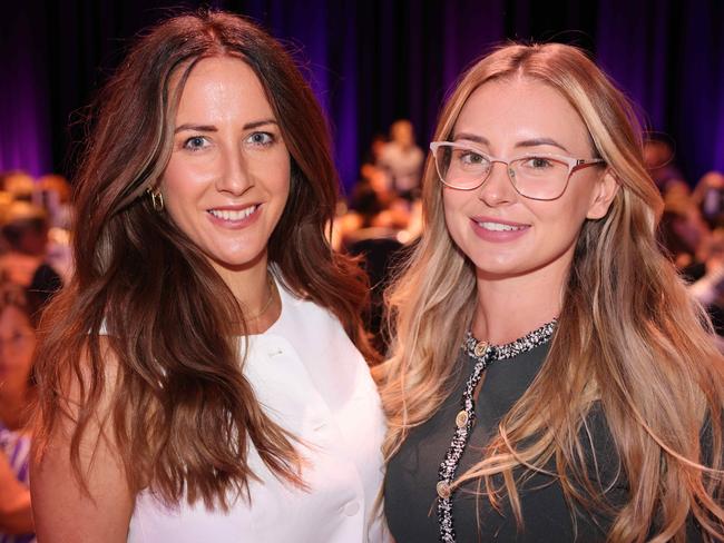 Emma Whitney and Samantha Napper at the Experience Gold Coast International Womens Day Luncheon 2024 at Gold Coast Convention and Exhibition Centre for Gold Coast at Large. Picture, Portia Large.