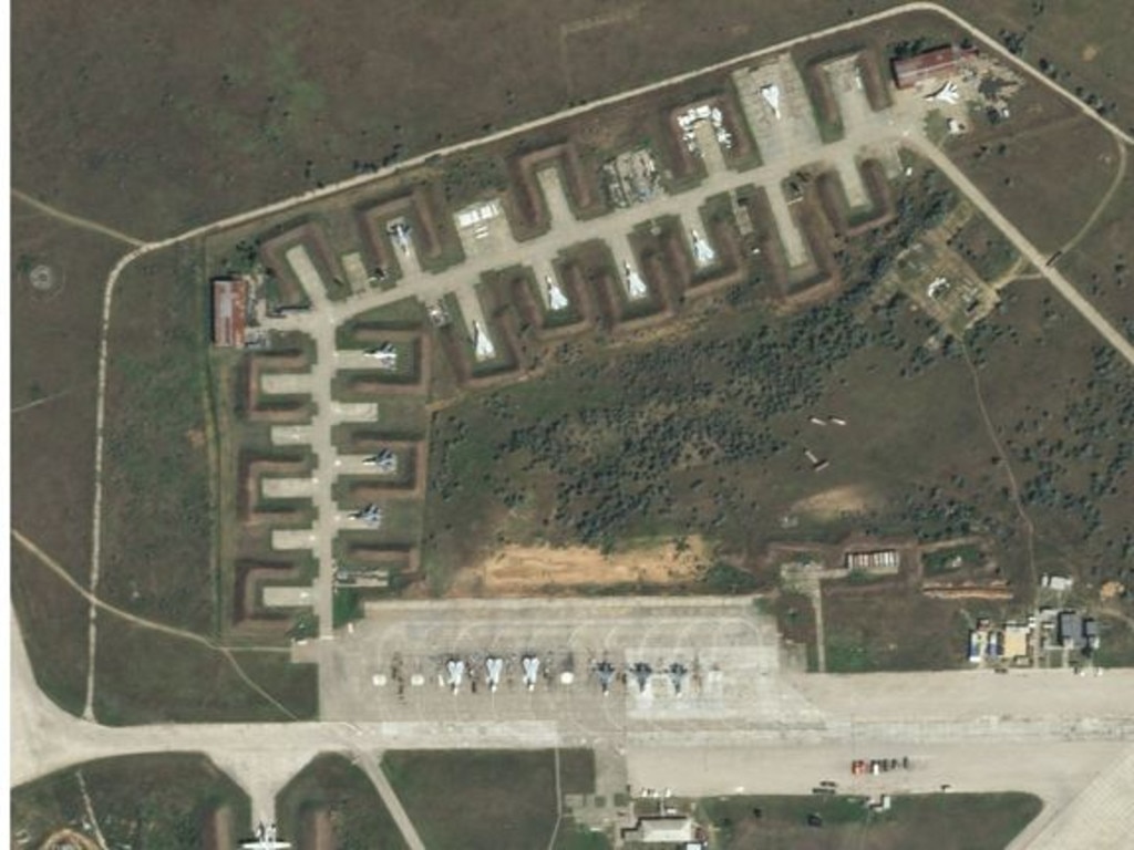 A satellite image shows Saky air base in Crimea, August 10, 2022. Picture: Planet Labs PBC/Handout