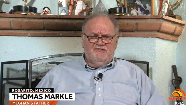 Thomas Markle was interviewed on Seven’s Sunrise. Picture: Seven