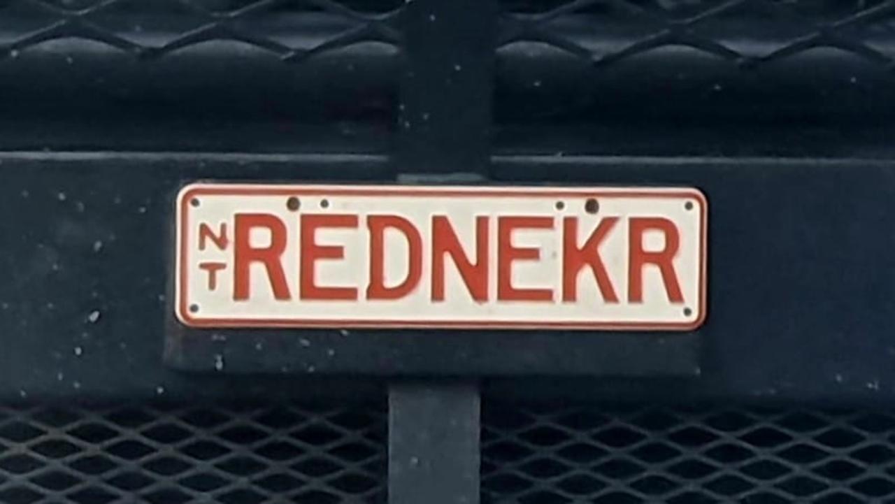 NT funny number plate, REDNEKR. Picture: Facebook / Tony Travers