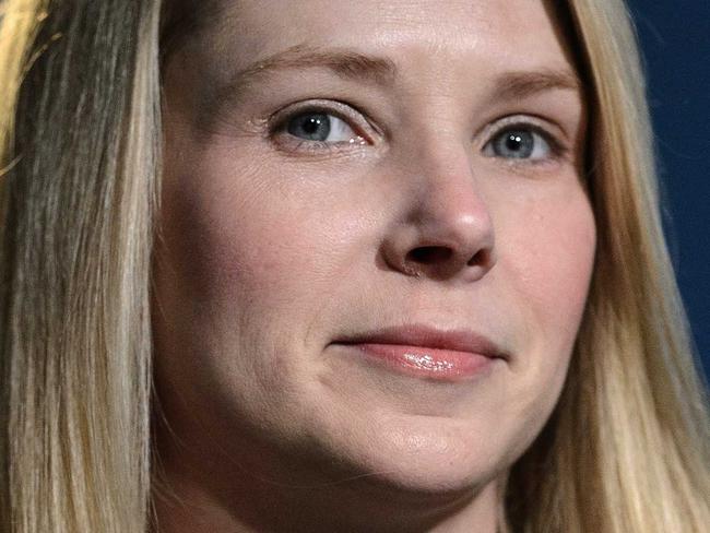 FILE - In this Friday, Jan. 25, 2013, file photo, Marissa Mayer, CEO of Yahoo!, listens during the 43rd Annual Meeting of the World Economic Forum, in Davos, Switzerland. Yahoo Inc. reports quarterly financial results after the market closes. (AP Photo/Keystone, Laurent Gillieron)