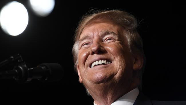 President Donald Trump speak to a veterans convention. Picture: AP