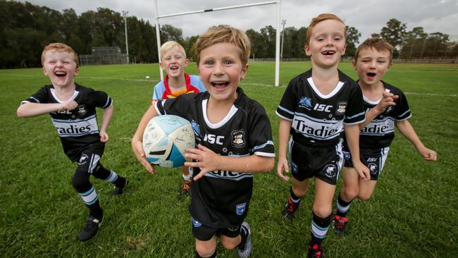 Parents of Jack Gallen, 5, Jacob Gillard, 5, Hughie Teasel, 5, Tom Gallen, 7, and Ryan Cohen, 5, said the vouchers have been a great help for them. Picture: Liam Driver