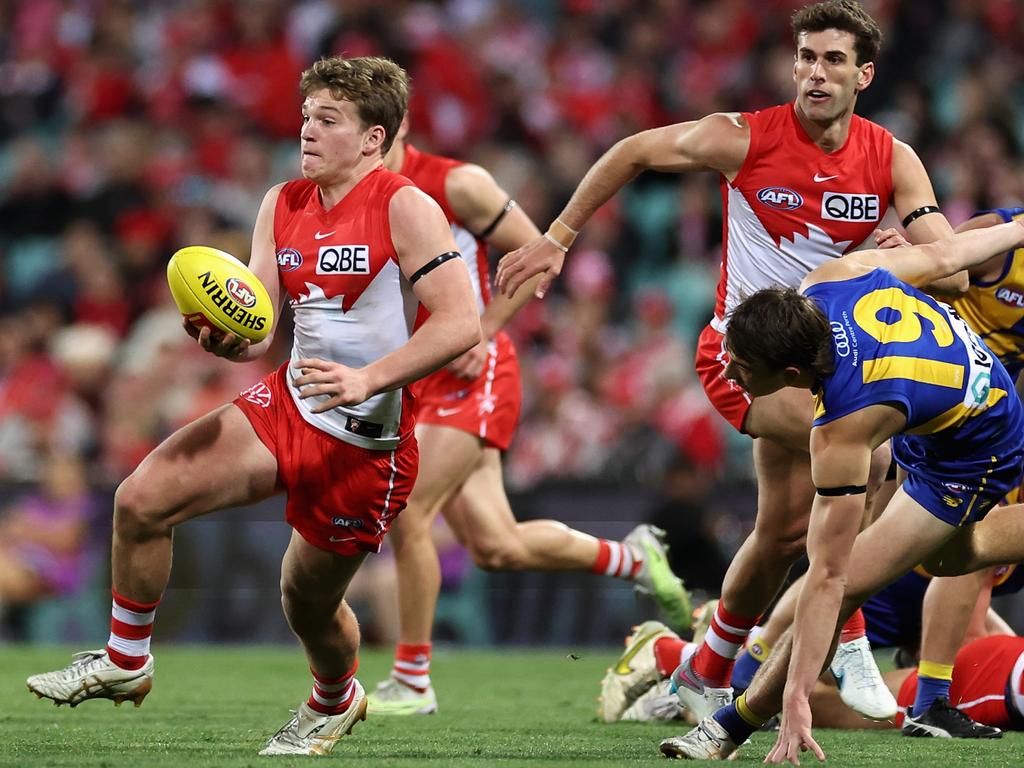 Sydney’s next teenage midfield gun Angus Sheldrick is the round 15 Rising Star nominee. Picture: Cameron Spencer/Getty Images