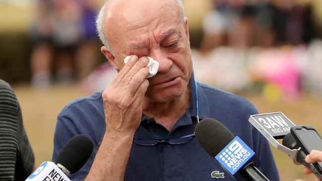 Aiia Maasarwe’s father at the scene of her death earlier this year. Picture: Stuart McEvoy/The Australian.