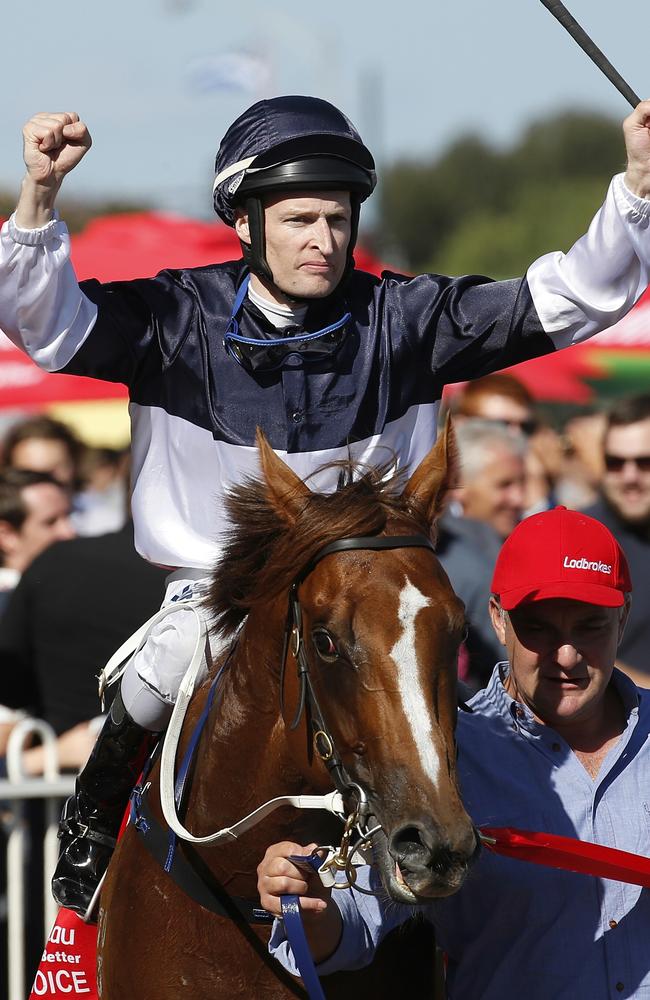 Craig Newitt returns to scale aboard Extreme Choice. Picture: Michael Klein