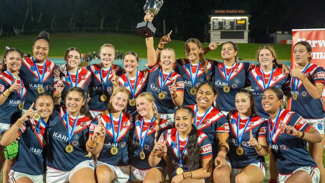 The Sydney Roosters Indigenous Academy claimed the Tarsha Gale Cup in thrilling circumstances. Picture: Thomas Lisson