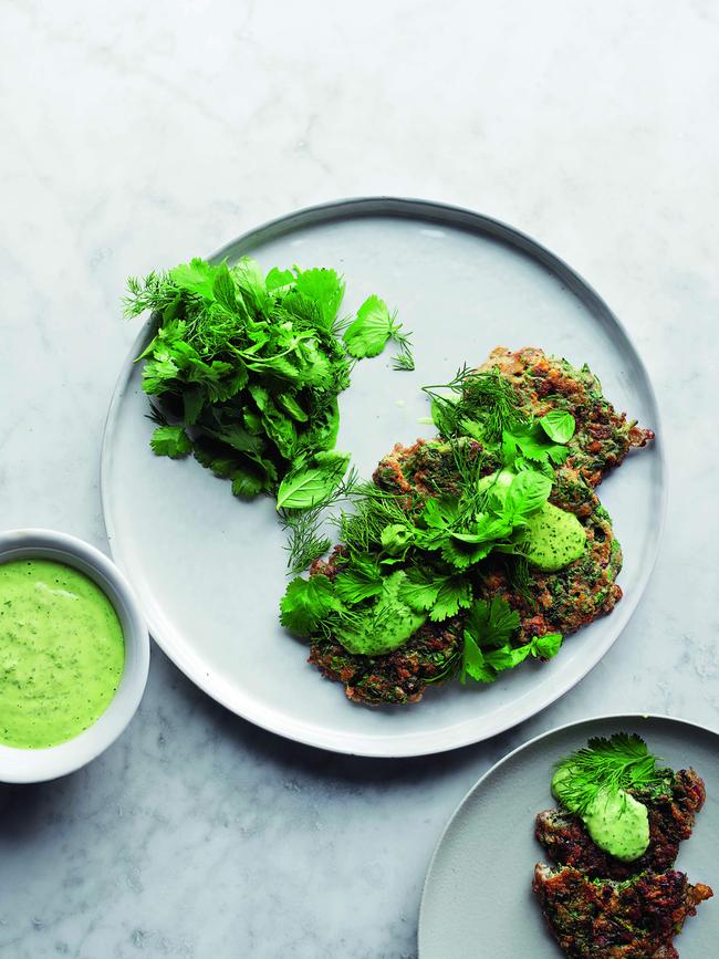 Iranian herb fritters. Picture: Jonathan Lovekin.