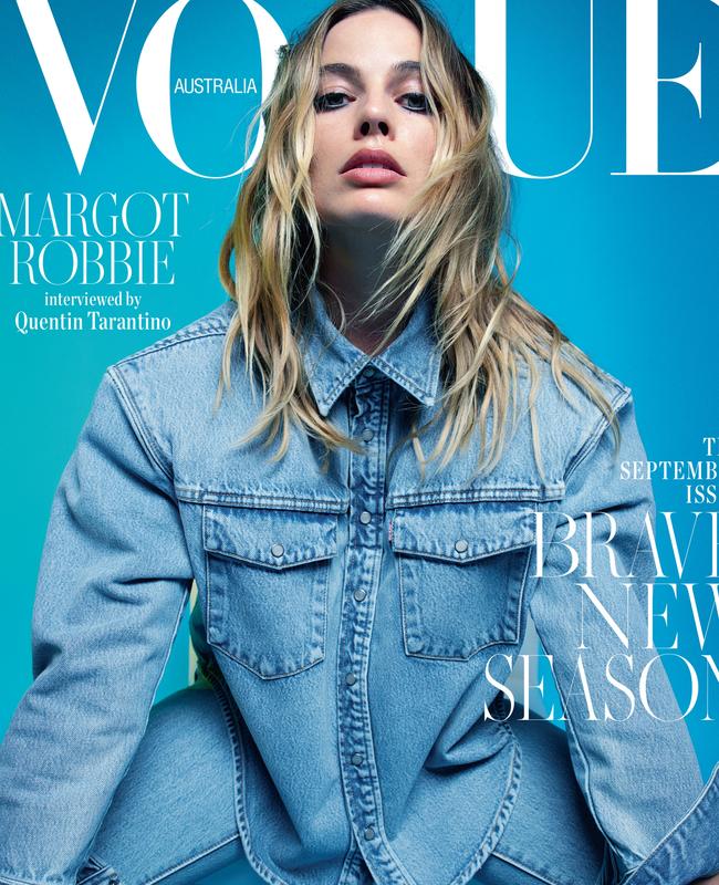 Margot’s interviewed by Tarantino for the issue. Picture: Mario Sorrenti for Vogue Australia