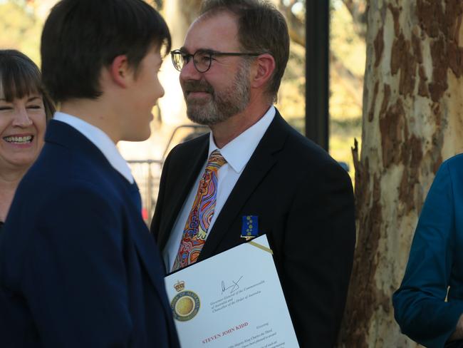 Steven Kidd was awarded his OAM on June 14 by Hugh Heggie at St Phillips College in Alice Springs on June 14, 2024.