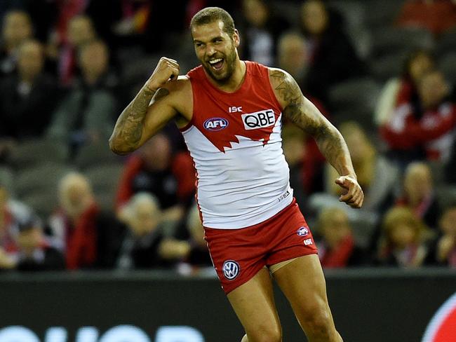 Sydney's Lance Franklin finished with 6.1 from 28 disposals. Picture: George Salpigtidis