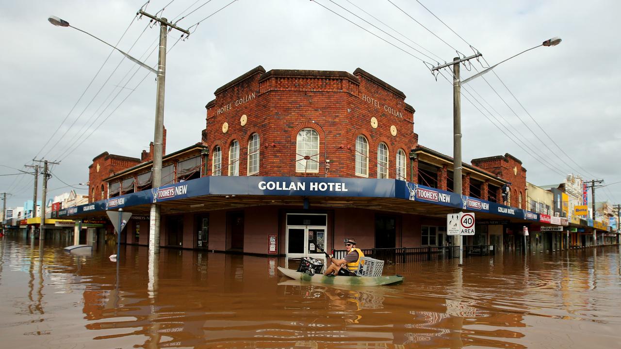 The streets of Lismore including the CBD have been inundated with floodwater after the Wilson River overtopped the flood levee. Keen St in the CBD of Lismore. Picture: Nathan Edwards