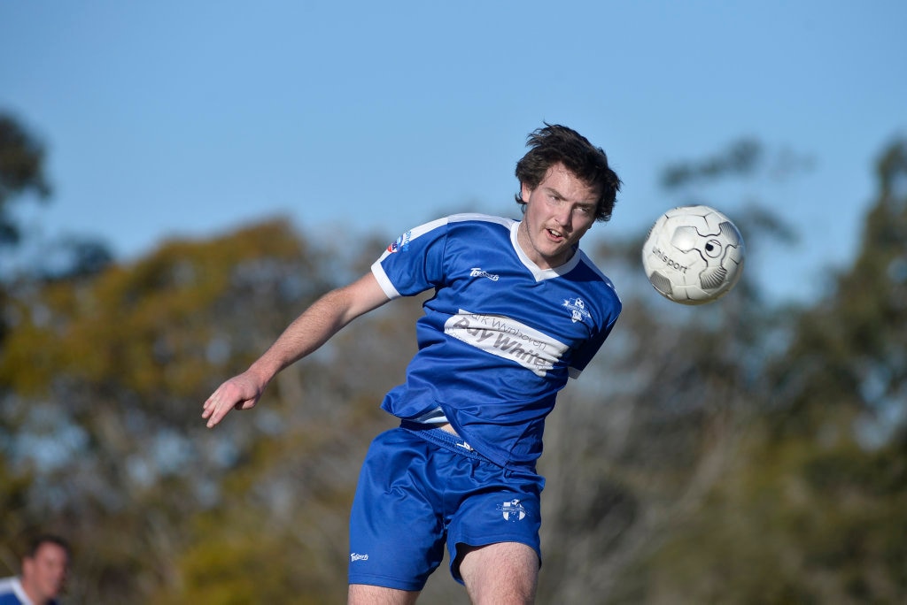 Brodie Simpson of Rockville against USQ FC in Toowoomba Football League Premier Men round 14 at Captain Cook Reserve Des McGovern oval, Sunday, June 24, 2018. Picture: Kevin Farmer