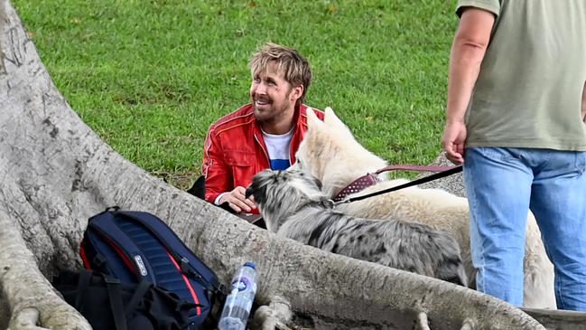 Ryan Gosling on set of his new movie at the Rocks in Sydney. Picture: NCA NewsWire / Jeremy Piper