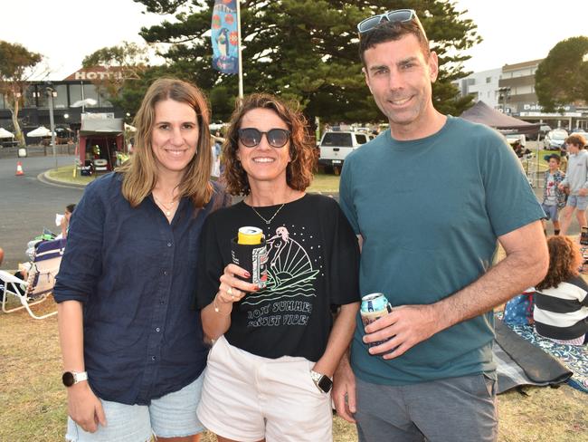 Melissa Spark, Peta Strachan and Donovan Strachan The San Remo Christmas Carols at the foreshore on Friday, December 20, 2024. Picture: Jack Colantuono