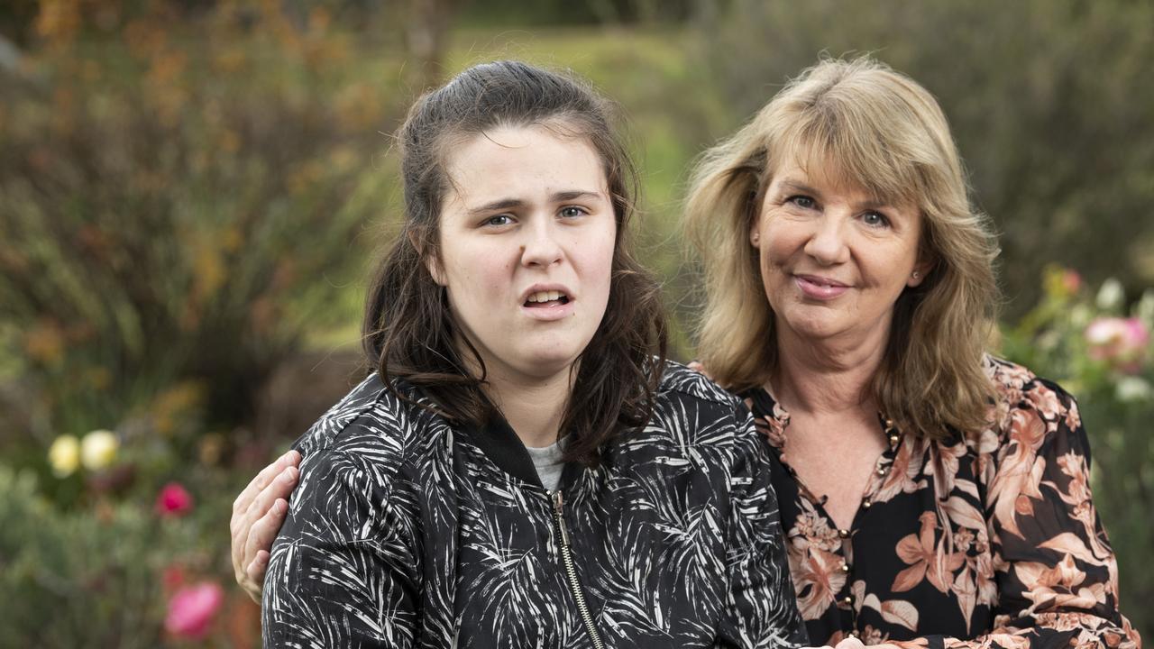 Cherie Pugno calls for more understanding after her 16-year-old daughter Mia, who is intellectually disabled, was refused a meal from the children's menu at the Newtown Hotel. Picture: Kevin Farmer