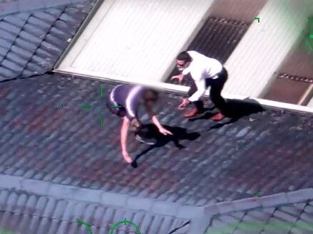 A man was eventually arrested on a rooftop. Picture: Queensland Police Service/supplied