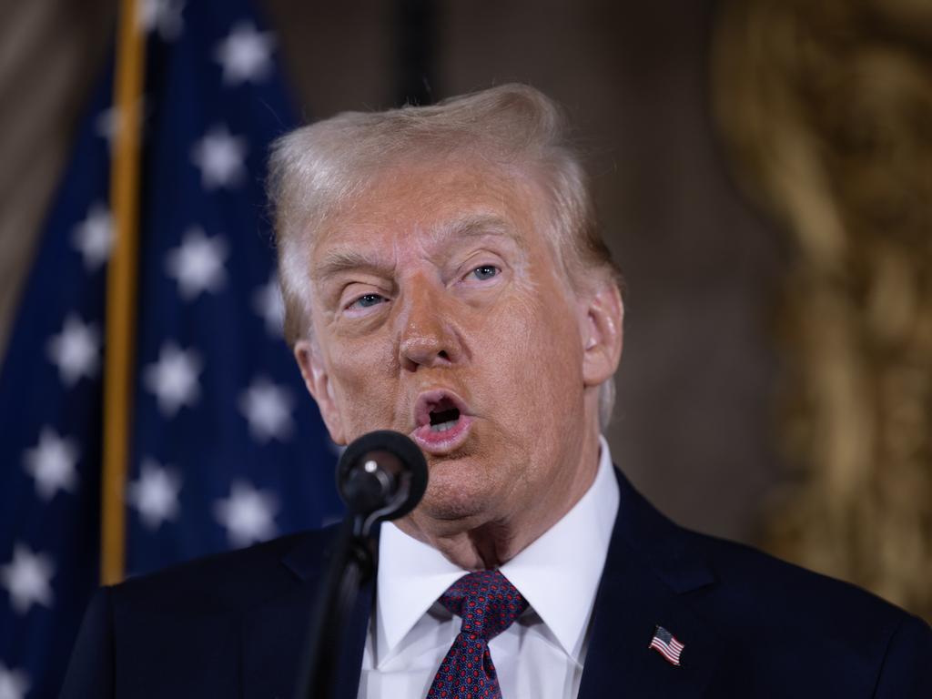 US president-elect Donald Trump speaks to members of the media during a press conference at the Mar-a-Lago Club on January 07, 2025 in Palm Beach, Florida. Picture: Scott Olson/Getty Images