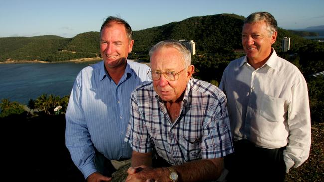 Bob Oatley, centre, with his sons Sandy and Ian.