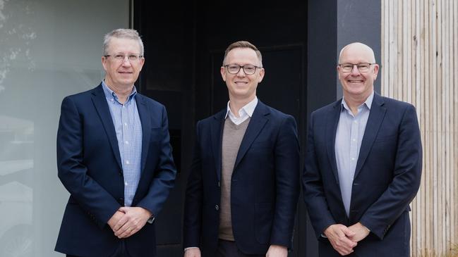 Northern Futures board chair Rob Birch, Northern Futures chief executive Andrew Palmer and Meli chief executive Grant Boyd. Picture: Supplied