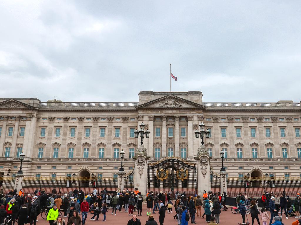 The Union Flag at Buckingham Palace fly's at half mast on April 10, 2021 in London, United Kingdom. Picture: Chris Jackson/Getty Images