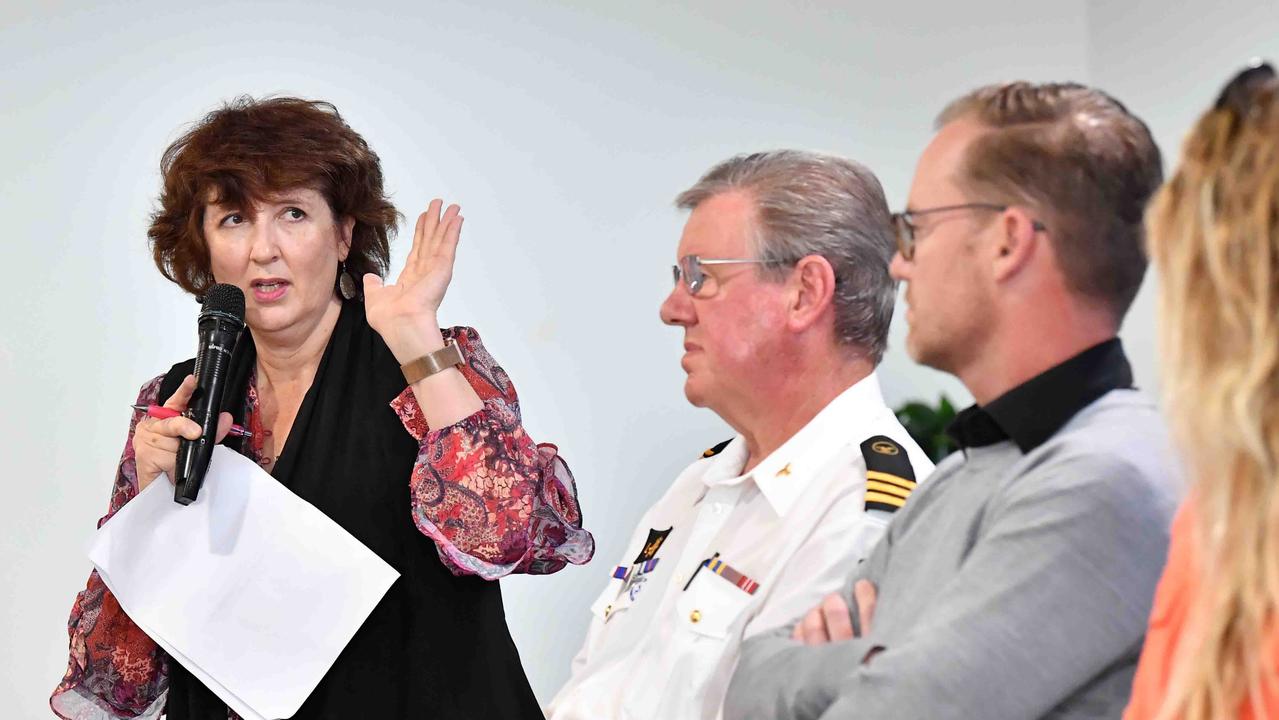 Maroochydore MP Fiona Simpson pictured speaking about the Mooloolah River entrance. Picture: Patrick Woods.