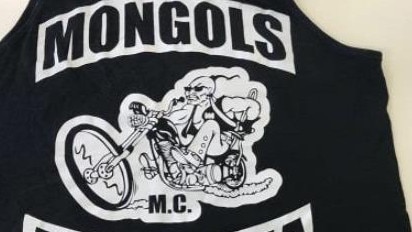 Police arrested a Merrimac man who allegedly wore this bikies shirt in public. Picture: supplied