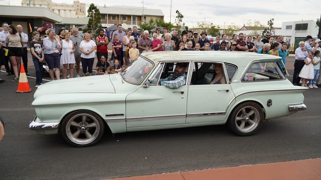 Arriving in style at the 2023 Kingaroy State High School formal.