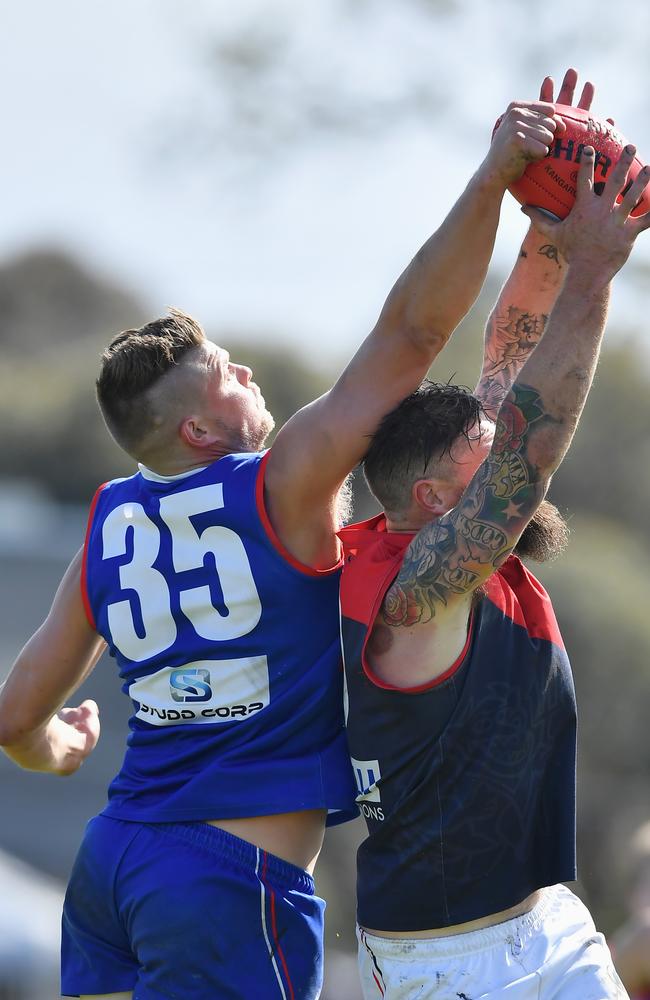 Michael Florance (left) was best afield in North Heidelberg’s Round 1 upset. Picture: Andy Brownbill.