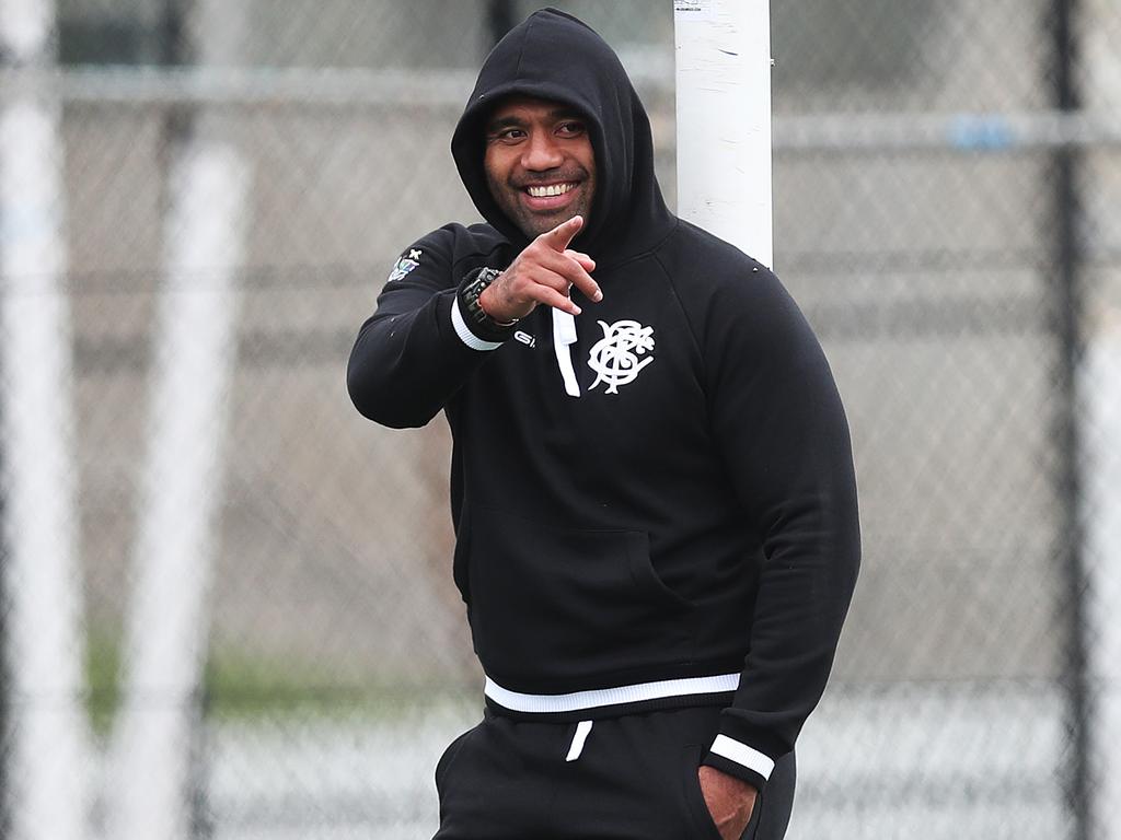 Wycliff Palu during the Barbarians training session at Waverley Oval No.2 ahead of match against the Wallabies in Sydney. Picture: Phil Hillyard