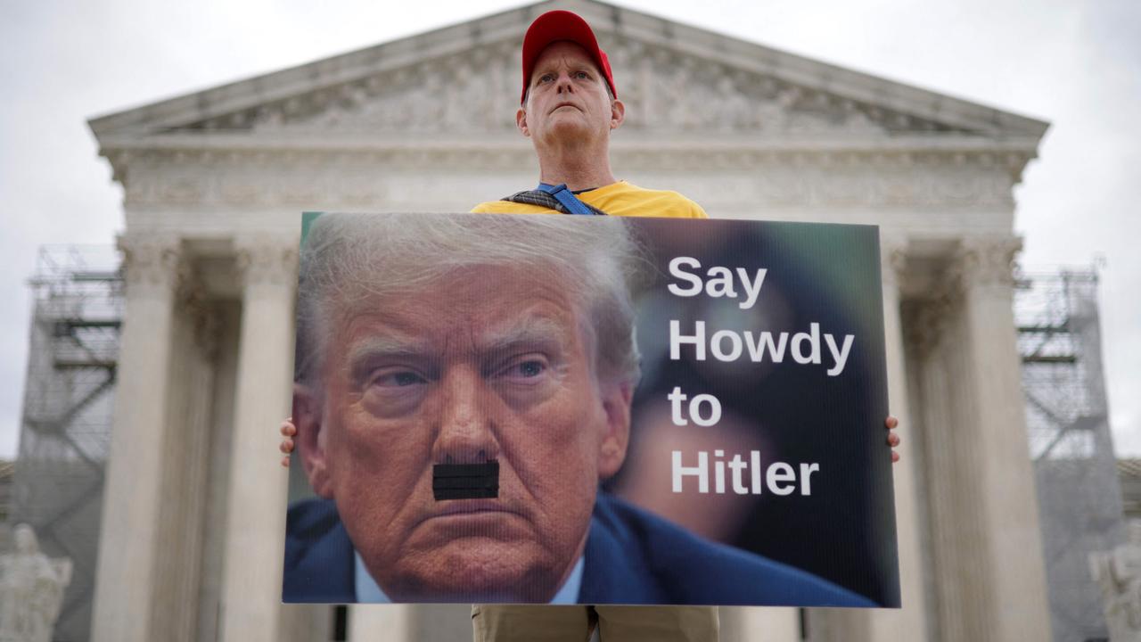 A protester in front of the US Supreme Court on March 4, 2024 in Washington, DC. Picture: Getty Images via AFP